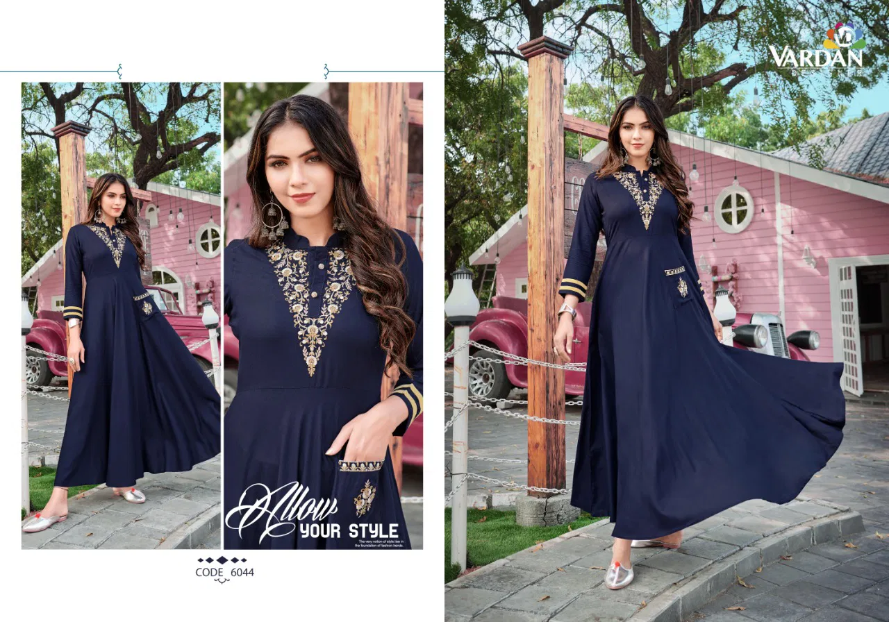 Vardan Ravia 1 New Designer Party Wear Rayon Anarkali Kurti Collection
